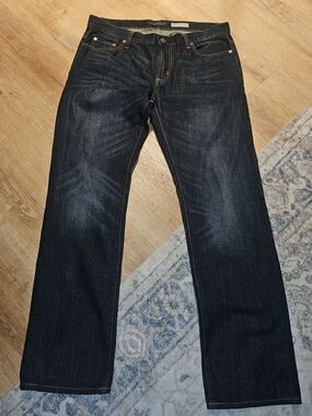 Men’s Aeropostale Slim Straight Dark Wash Blue Denim Jeans Size 34x32